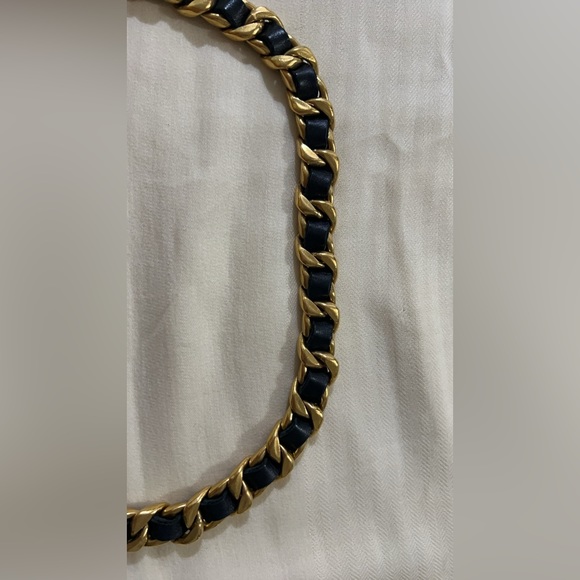 Chanel Vintage Ship Steering Wheel Braided Leather Gold Chain Belt - Picture 10 of 14